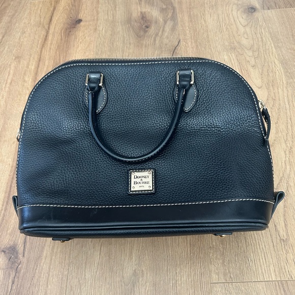 Dooney & Bourke Handbags - Dooney & Bourke Black Pebbled Leather Satchel